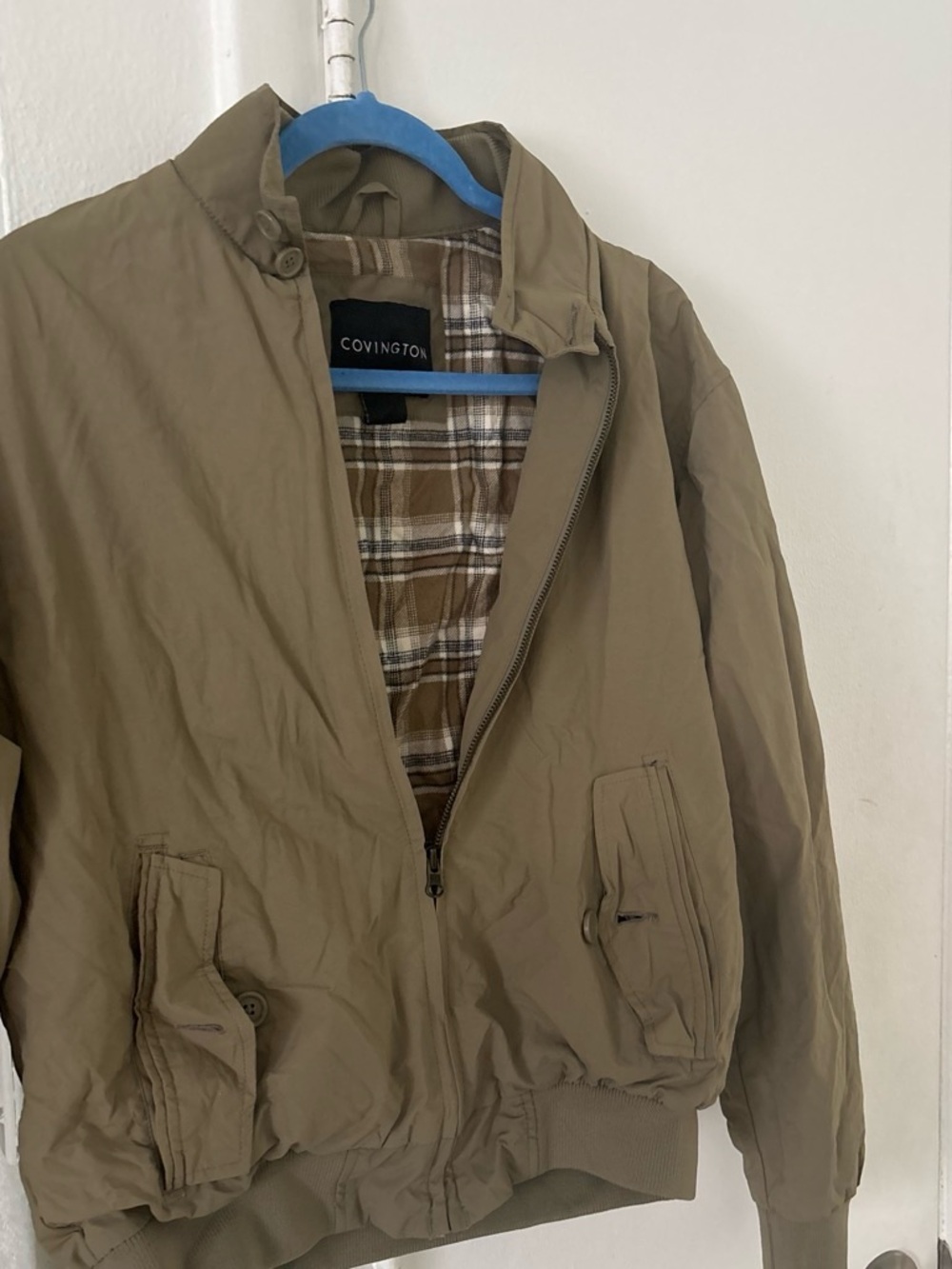 Covington Men's Olive-Tan Bomber Jacket